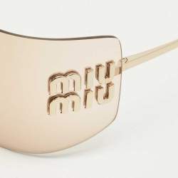 Pre Owned Miu Miu Brown/Gold Tone Gradient SMU 54Y Aube Sunglasses