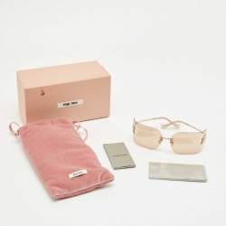 Pre Owned Miu Miu Brown/Gold Tone Gradient SMU 54Y Aube Sunglasses
