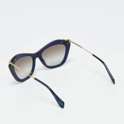 Pre Owned Miu Miu Blue/Brown Gradient SMU 03P Crystal Cat Eye Sunglasses