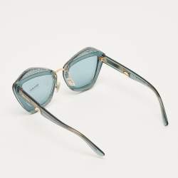 Pre Owned Miu Miu Teal Blue Gradient SMU 01X Butterfly Sunglasses