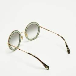 Pre Owned Miu Miu Green/Grey Gradient SMU 50Q Round Sunglasses
