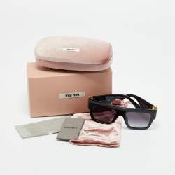 Pre Owned Miu Miu Black Gradient SMU 10W Glimpse Square Sunglasses