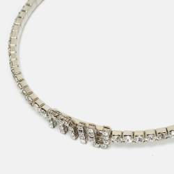 مملوكة مسبقًا Miu Miu Crystals Silver Tone Necklace