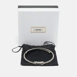مملوكة مسبقًا Miu Miu Crystals Silver Tone Necklace