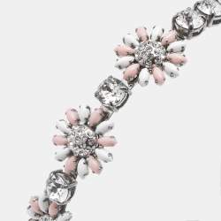 Pre Owned Miu Miu Resin Crystals Silver Tone Head Band