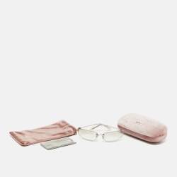 مملوكة مسبقًا Miu Miu Light Grey/Silver Tone Gradient SMU A50 Oval Sunglasses