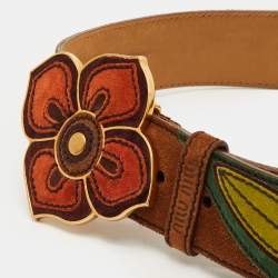 مملوكة مسبقًا Miu Miu 90 CM Buckle Belt Brown Suede