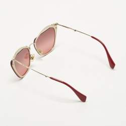 مملوكة م سبقًا Miu Miu Red/Gold Tone SMU 54T Cat Eye Sunglasses
