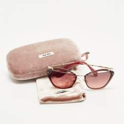 مملوكة مسبقًا Miu Miu Red/Gold Tone SMU 54T Cat Eye Sunglasses