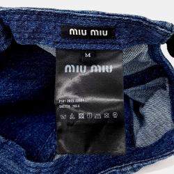 Pre Owned Miu Miu Blue denim cap