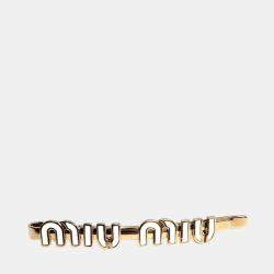 مملوكة مسبقًا Miu Miu Gold Metal hairpin