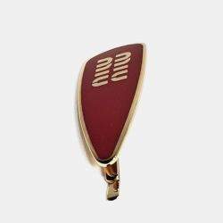 Pre Owned دبوس شعر ميو ميو معدني ذهبي أحمر