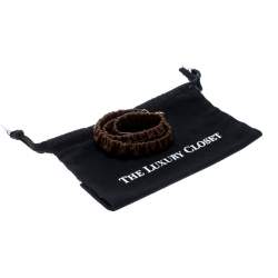 Miu Miu Brown Matelassé Leather Stretchable Belt 75 CM