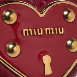 Miu Miu Red Leather Heart Coin Purse