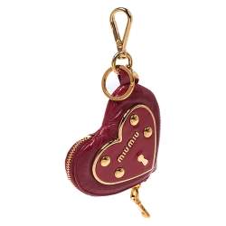 Miu Miu Red Leather Heart Coin Purse