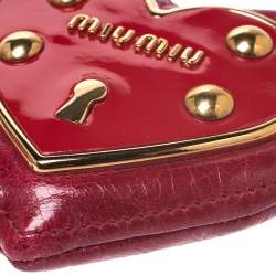 Miu Miu Red Leather Heart Coin Purse
