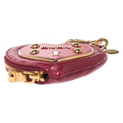 Miu Miu Red Leather Heart Coin Purse