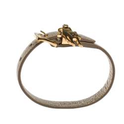 Miu Miu Pyrite Gold Leather Cat Charm Bracelet
