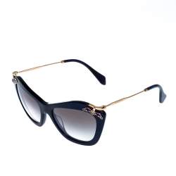 Miu Miu Dark Blue/Black Gradient SMU 03P Crystal Embellished Cateye Sunglasses