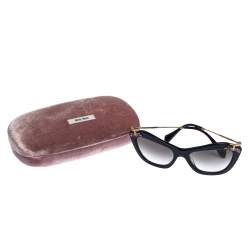 Miu Miu Dark Blue/Black Gradient SMU 03P Crystal Embellished Cateye Sunglasses