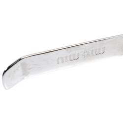 Miu Miu Multicolor Crystal & Faux Pearl Embellished Silver Tone Headband