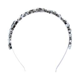 Miu Miu Silver Tone Crystal Embellished Head Band