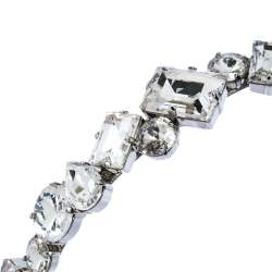 Miu Miu Silver Tone Crystal Embellished Head Band