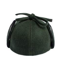 Miu Min Green Embellished Bow Top Felted Wool Cap S