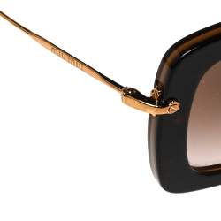 مملوكة مسبقًا Miu Miu Havana & Gold /Brown Gradient SMU 07O Square Sunglasses