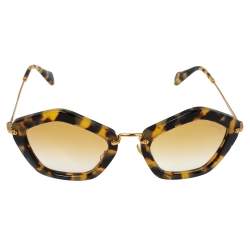 Miu Miu Yellow Havana/ Yellow Gradient SMU06O Geometric Sunglasses