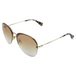 Miu Miu Pale Gold Tone/ Yellow Gradient SMU53P Aviator Sunglasses