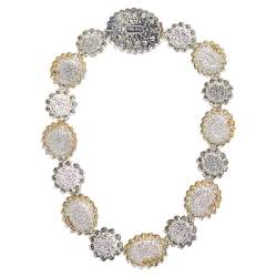 Miu Miu Yellow Crystal Embellished Floral Choker Necklace
