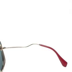 Miu Miu Gold Tone/Pink & Grey Mirrored SMU 54S Scénique Cut Out Sunglasses