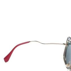 Miu Miu Gold Tone/Pink & Grey Mirrored SMU 54S Scénique Cut Out Sunglasses