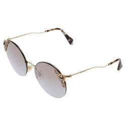 Miu Miu Gold Tone/ Grey Gradient SMU52T Manière Round Sunglasses
