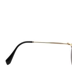 Miu Miu Pale Gold Tone/ Grey Gradient SMU10R Reveal Round Sunglasses