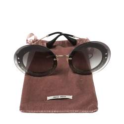 Miu Miu Ombre Shimmer/ Grey Gradient SMU 10R Round Sunglasses