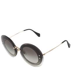 Miu Miu Ombre Shimmer/ Grey Gradient SMU 10R Round Sunglasses