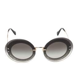 Miu Miu Ombre Shimmer/ Grey Gradient SMU 10R Round Sunglasses