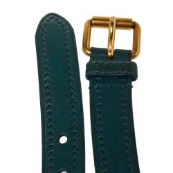 Miu Miu Green Leather Buckle Belt 75CM