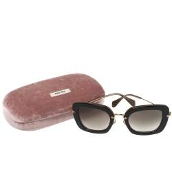 Miu Miu Black/Olive Green Gradient SMU07O Square Sunglasses