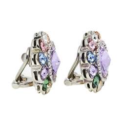 مملوكة مسبقًا أقراط ميو ميو وردة كريستال متعددة الألوان بمشبك