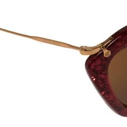Miu Miu Red Glittered Acetate SMU 10N Cat Eye Sunglasses