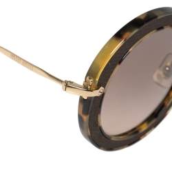 Miu Miu Brown Tortoise Acetate SMU08R Gradient Round Sunglasses