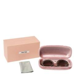 Miu Miu Brown Tortoise Acetate SMU08R Gradient Round Sunglasses
