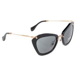 Miu Miu Gold/Black SMU 10N Cat Eye Sunglasses