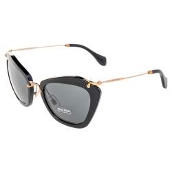 Miu Miu Gold/Black SMU 10N Cat Eye Sunglasses