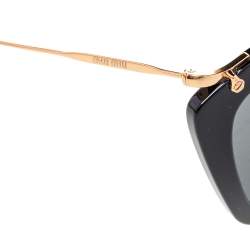 Miu Miu Gold/Black SMU 10N Cat Eye Sunglasses