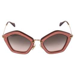 Miu Miu Gold Tone/Pink SMU 06O Cat Eye Gradient Sunglasses