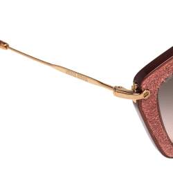 Miu Miu Gold Tone/Pink SMU 06O Cat Eye Gradient Sunglasses